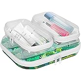 Clear Hard Shell Zipper Cases(3 Packs), Plastic Hard Sided Zippers Pouches Clear Hardshell Pencil Case For Storage, Diaper Bag Organizer Bliss Bins 2*Small/1*Medium