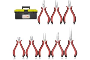 HOUSERAN 8 Packs Jewelry Pliers Set, Jewelry Making Tools with Needle Nose Pliers, Wire Cutters, Round Nose Pliers, Bent Nose