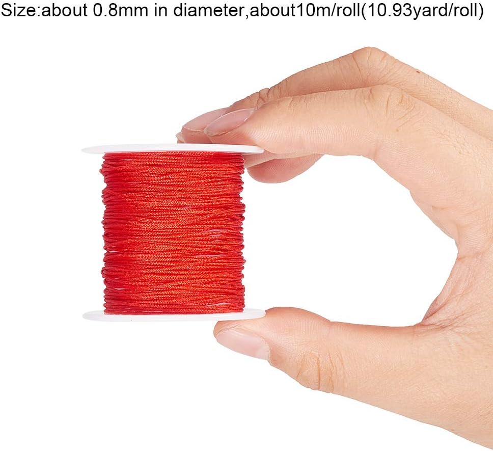 PH PandaHall 15 Colours 0.8mm Nylon Thread Bracelet String Drawstring Cord Macrame Cord Nylon Thread Kumihimo Beading Wire Blinds Satin Cords for Bracelet Necklace Jewellery Making DIY Crafts - Image 4