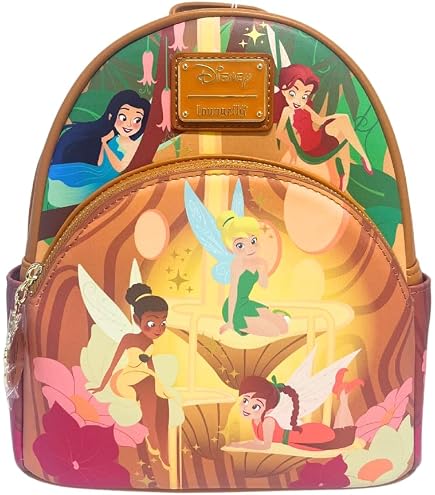 Loungefly Women's Disney Pink Tinkerbell Glow in the Dark Allover Print Backpack