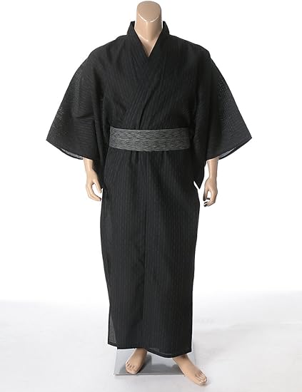 Amazon ポント 先斗 大きいサイズ メンズ ワンタッチ角帯付き 浴衣 2点セット ブラック 5l 浴衣 通販