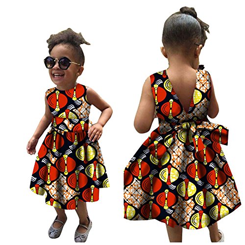 BabyGirls Vintage Dresses African Toddler Stylish Floral Printed Sleeveless Newborn Dashiki Tank Top Mini Skirt wyt22
