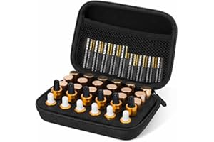 DHXYZZB Essential Oils Carrying Case Holds 30 Grids for 1-3ML Roller Bottles Storage peptide vial case for fridge Organizer Bag Hard Shell for Home, Travel, and Presentations(Black)