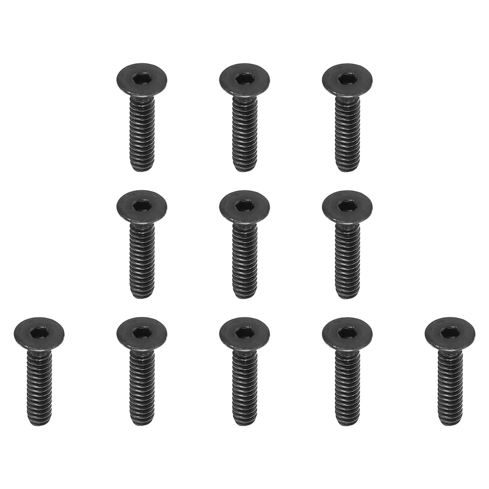 PATIKIL #6-32 x 5/8 Inch Flat Head Socket Cap Screws, 10 Pack Flat Countersunk Bolts Hex Socket Drive Machine Screws Full Thread Coarse Thread UNC Black Oxide Grade 10.9