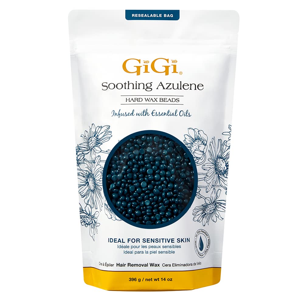 Hard Wax Beads, Soothing Azulene Hair Removal Wax for Sensitive Skin, 14 oz
