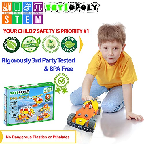 ToysOpoly STEM Toys Kit 5-in-1 Build and Play Set, Educational Engineering DIY Building Blocks for Ages 8, 9, 10, 11, 12 Year Old Boys & Girls, 148 Pieces - Thumbnail 4