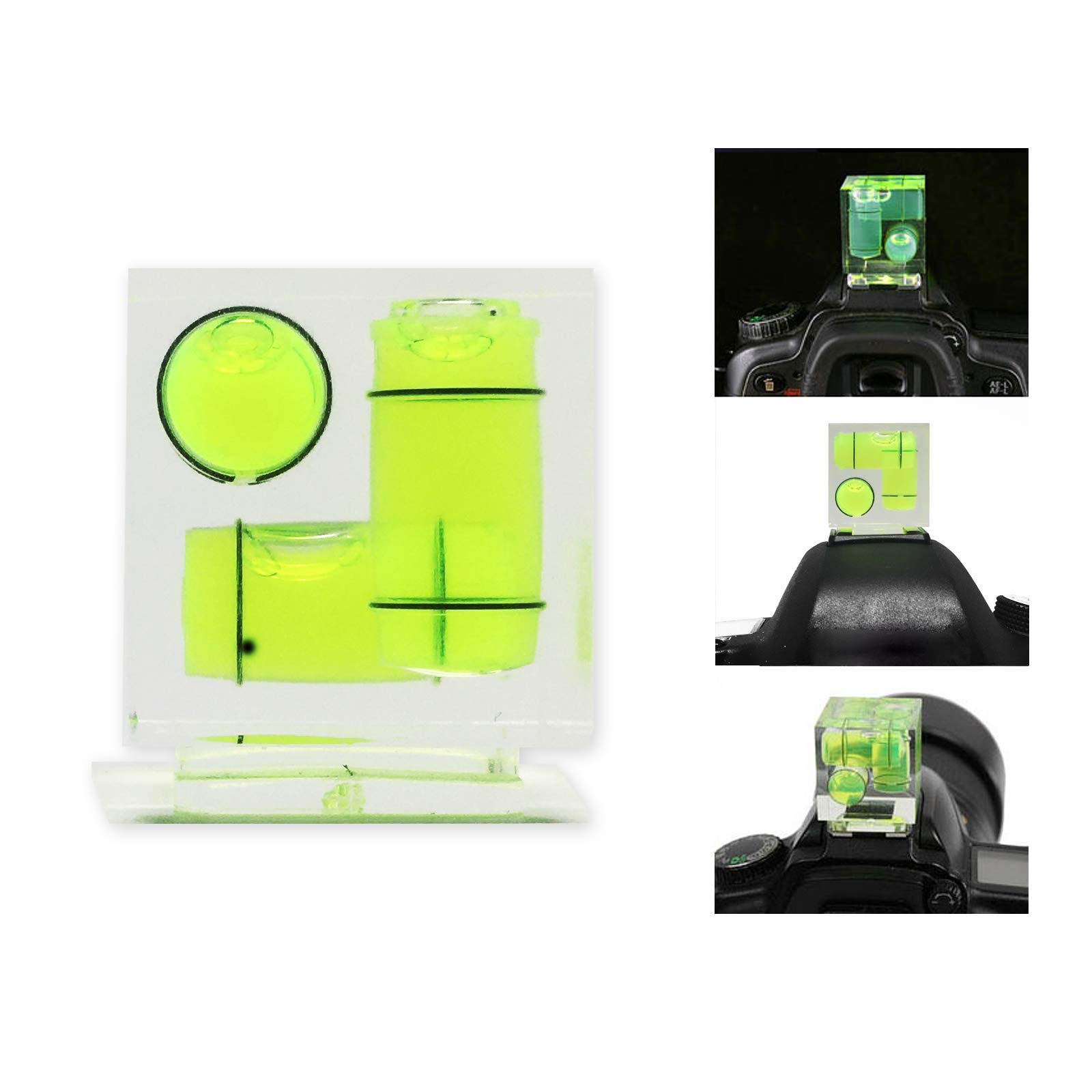 Camera Level Hot Shoe Level 3 Axis Bubble Spirit Level Hot Shoe Flash Standard Hot Shoe Mount for Photography DSLR SLR, 23 x 23mm