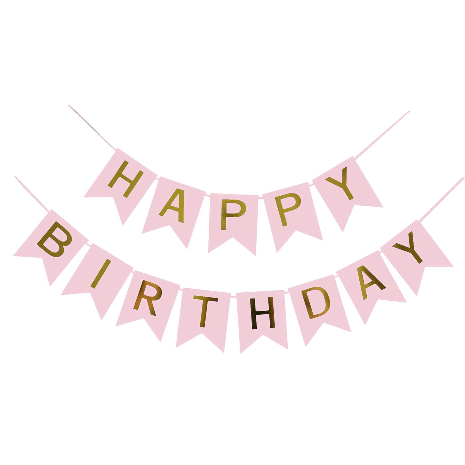 Rozi Decorations Happy Birthday Banner Pack Of 1 Light Pink