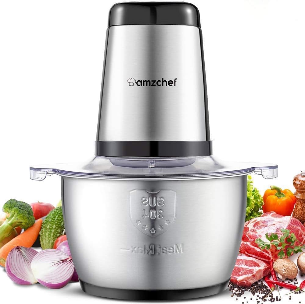 Amzchef Food Chopper, Electric Meat Chopper with 2 Speed Levels