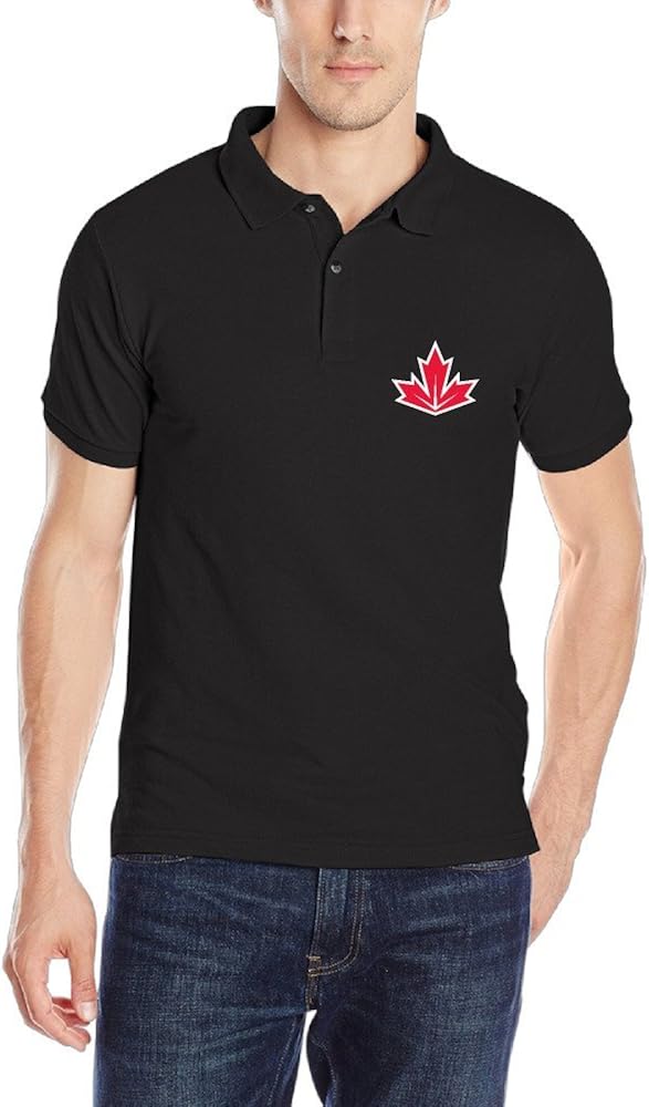 Men's Fashion 2016 World Cup Of Hockey Logo Canada Hockey Polo T Shirt