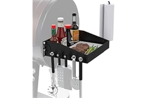 DELSbbq Universal Grill Side Shelf for Pit Boss Grill Caddy for Traeger Grills, Foldable Griddle Accessories for Blackstone 28" Griddle, Side Table Shelf for Camp Chef Grills