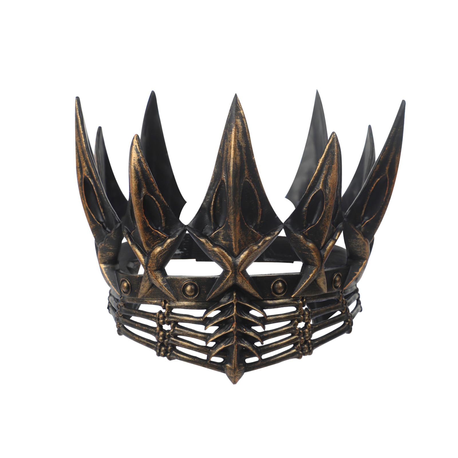 Medieval Gothic Crow Crown for Men Women Goth Evil Queen King Headpiece Punk Vintage Halloween Costume Accessory Cosplay Party Headdress Night Club Stage Show Headwear