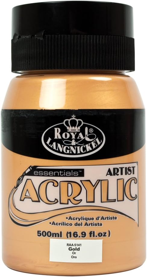 Royal & Langnickel RAA-5141 Essentials 500ml Acrylic Paint - Gold, multicolour, 500 ml (Pack of 1)