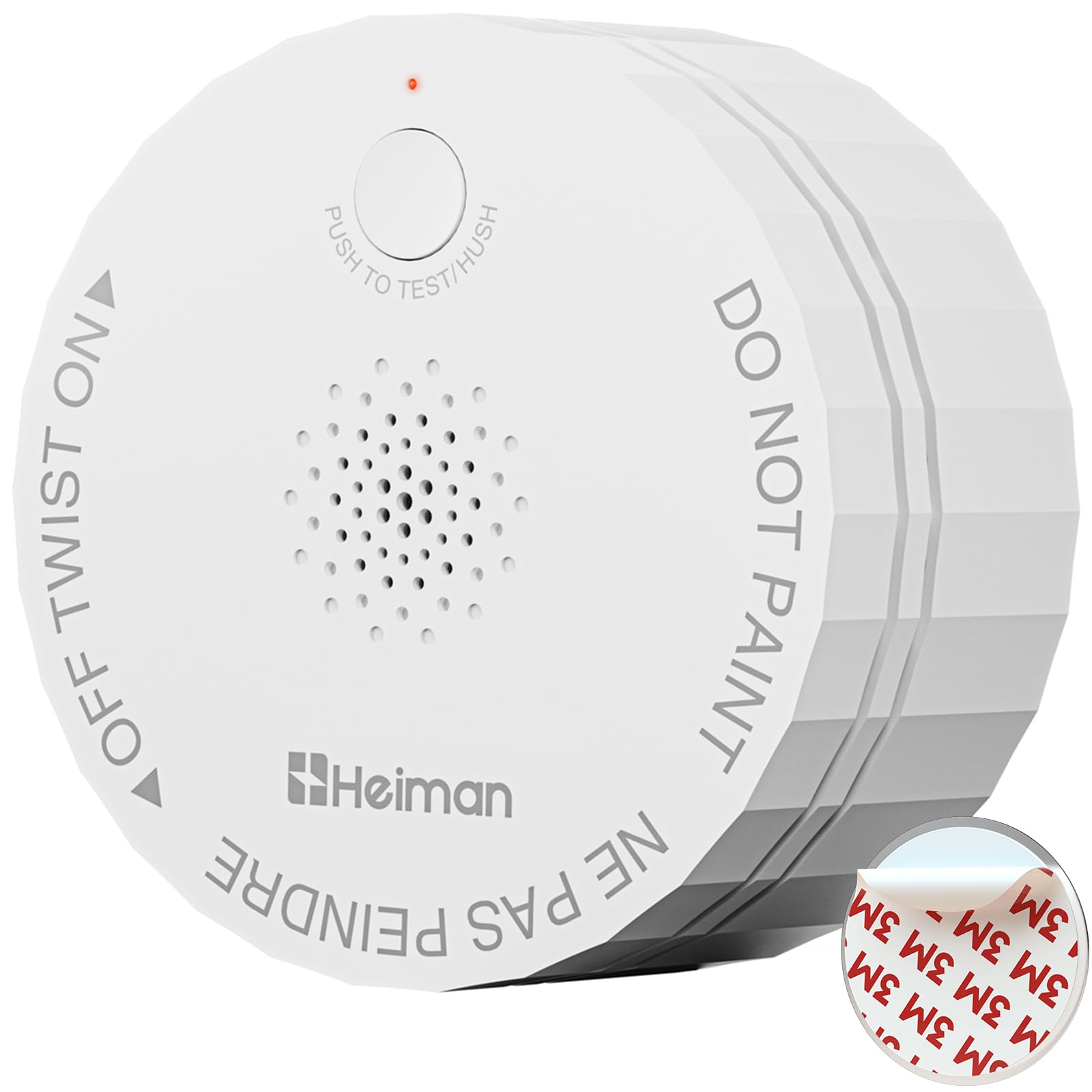 Photo 1 of Heiman  Detector, Photoelectric Fire Alarm, 10-Year Battery Powered Smoke Alarms for Home, UL 217 10th Ed. Certified, Portable Small Compact, Test Silence Button & Low Battery Warning, RV, Travel