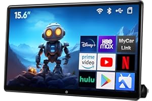 AINAVI 15.6 inch Portable Android Car TV Headrest Monitor,Support Phone WiFi Bluetooth SD USB HDMI Connection Car Video Player for Car Backseat (2G Ram+32G Rom-1PC)