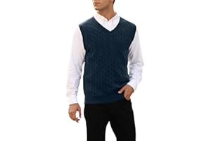 MNCEGEER Mens Knitwear Vest Sleeveless Casual V Neck Slim Fit Pullover Knitted Sweater