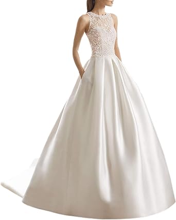 satin fishtail wedding dress