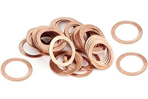 MC MEICHUANG 8mm x12mm x1mm Copper Crush Washer Hardware Washers Kit, Flat Ring Washer Metric Sealing Gasket, Bolt Washer for Automotive, Motorcycles(30 PCS)