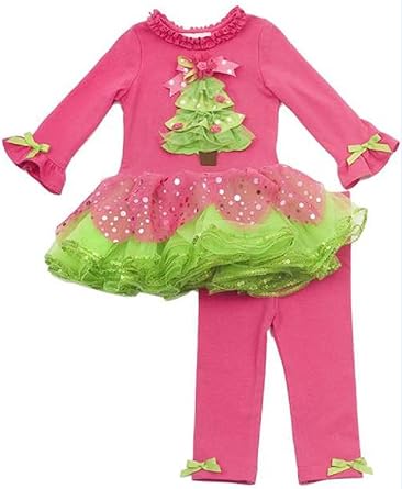 Amazon Com Rare Editions Baby Girl Holiday Christmas Tree Tutu And Leggings 6 Months Clothing