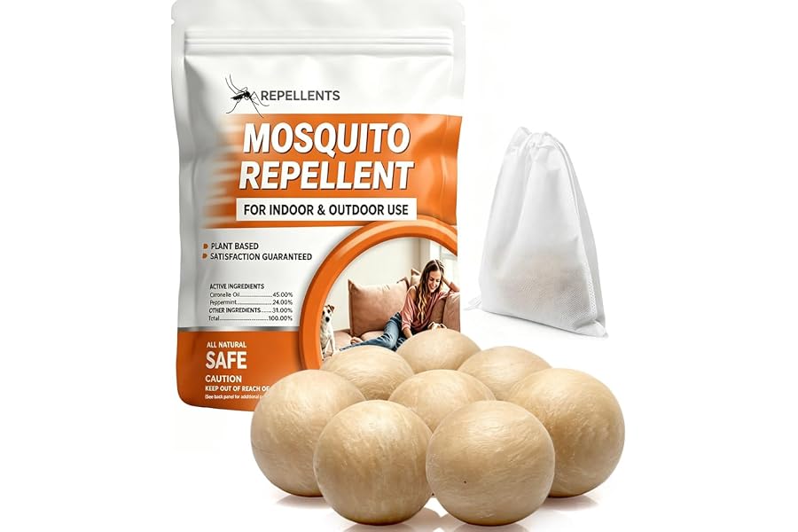SCFKAOF Mosquito Repellent Outdoor Patio, Mosquito Deterrent for Yard, Indoor Mosquito Repellent Balls, Mosquito Repeller for Patio, Keep Mosquito Away, Covers 120 Sq. Ft, 60 Days Protection-8 Packs