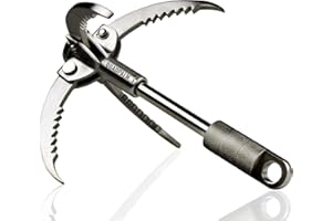 Heavy Duty Survival Grappling Hook – Multifunctional QUADPALM Grapple Hook - 4 Stainless Steel Folding Claws - Survival Gear - Outdoor Camping Hiking Tree Rock Mountain Climbing Equipment