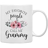 QASHWEY Grammy Coffee Mug, Grammy Gift, Grandma Coffee Mugs, GrandmaGifts, GrammyMug Tea Cup Gifts for GrandmaGrammy, My Favorite People Call MeGrammy CoffeeCups Ceramic 11oz
