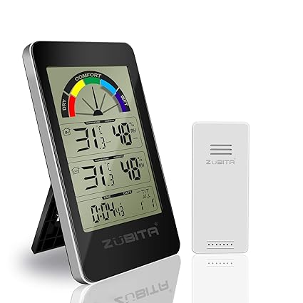 Zubita Wetterstation Funk Digital Thermometer Hygrometer Mit