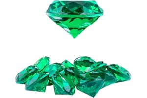 Niceup 26PCS Fake Emeralds Green Gemstones Plastic Acrylic Diamond Gems Toys Big 1.5in Kid Diving Gem Pool Toy Party Decorations Crafts