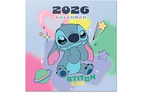 Grupo Erik Wall Calendar 2026 - Disney Stitch Calendar 2026 | Square 30 x 30 cm - 12 x 12 inches Wall Planner, Family Planner
