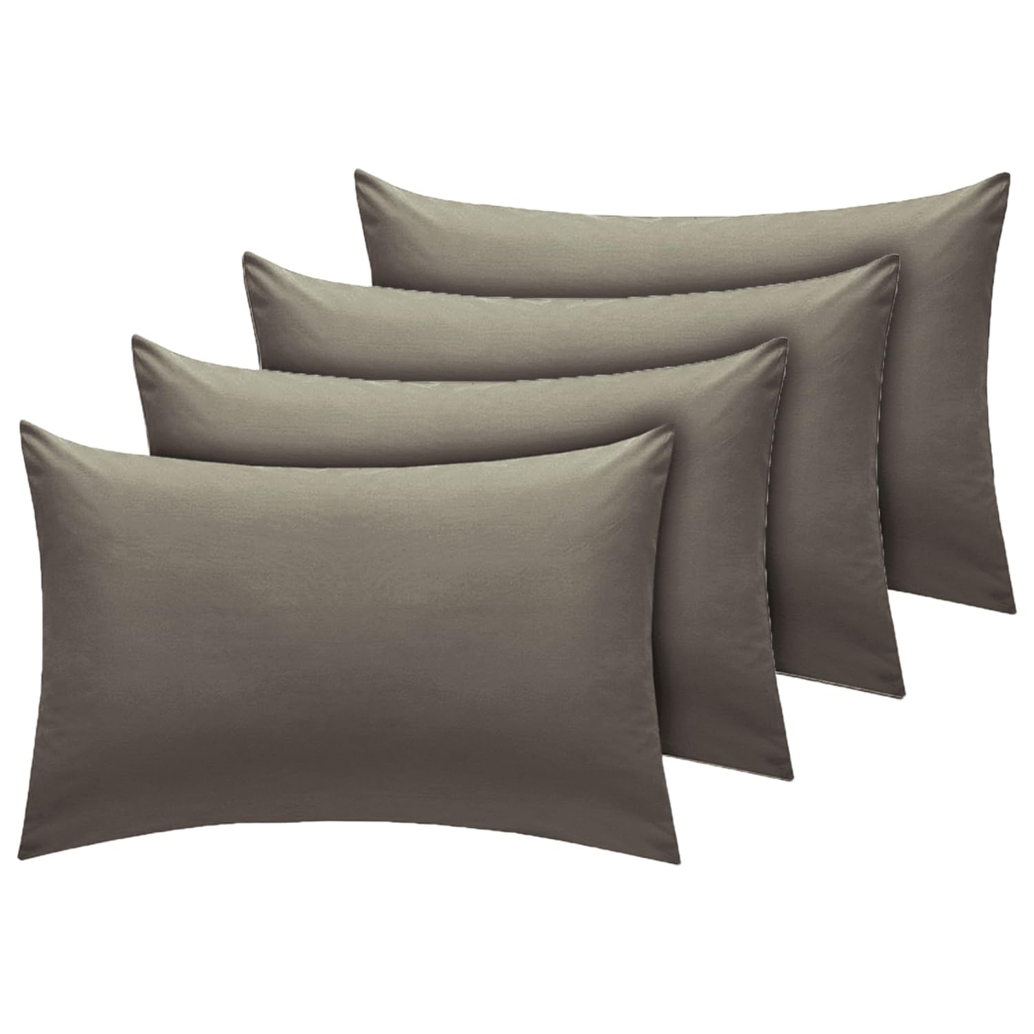 DTEX HOMES Pillowcases Pack of 4 Ultra Soft Polycotton Envelope Closure Pillow covers (Grey-Housewife)