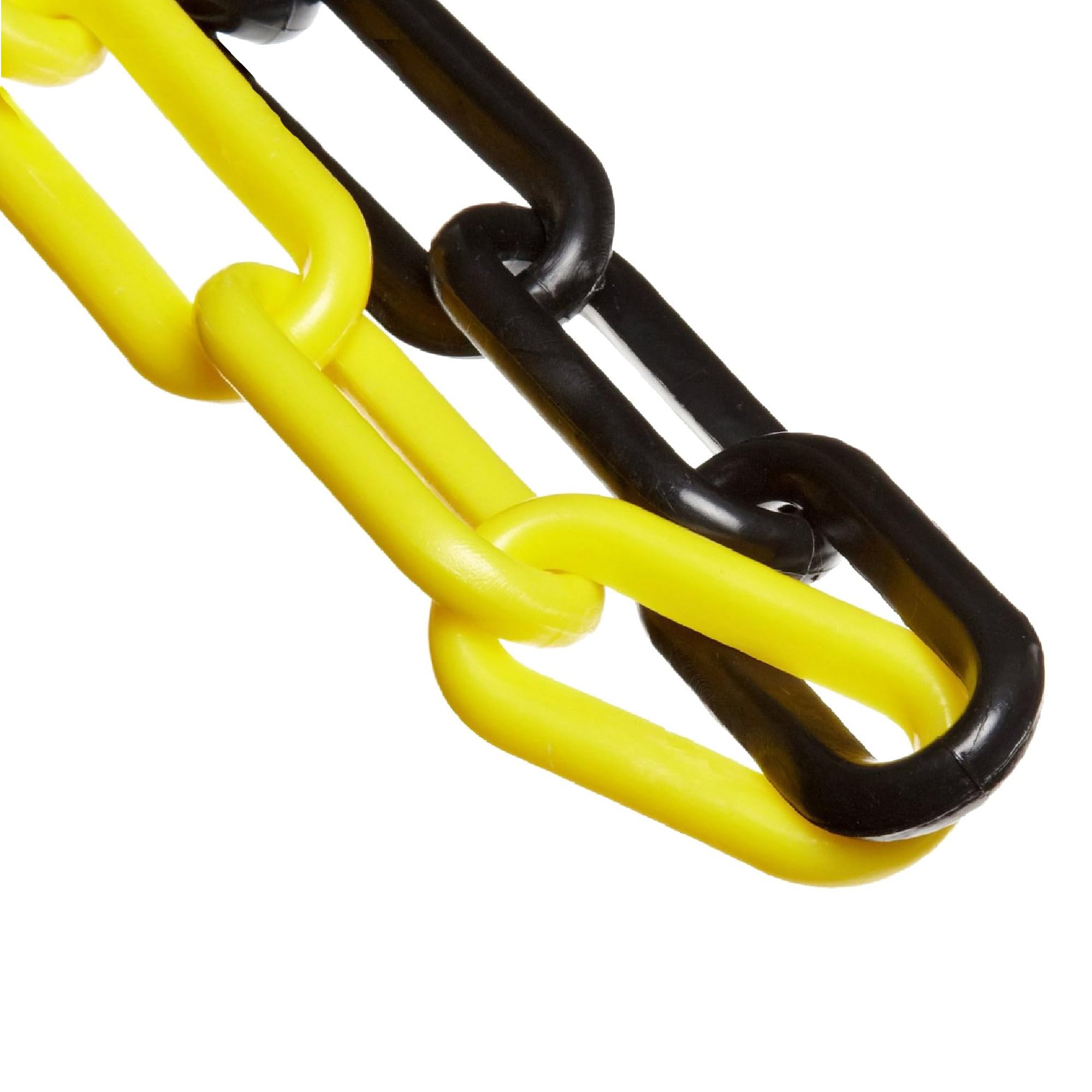 Mr. Chain Plastic Barrier Chain, Alternating Black/Yellow, 1.5-Inch Link Diameter, 100-Foot Length (30029-100) Image
