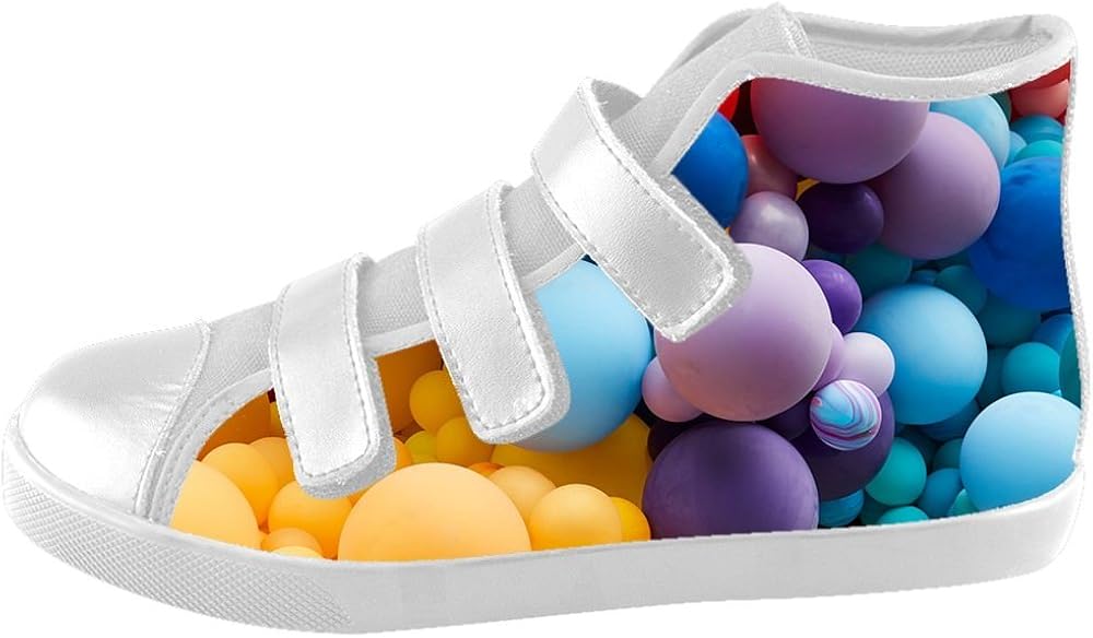 Custom Kid's Shoes Color Balloon New Velcro High Top Canvas