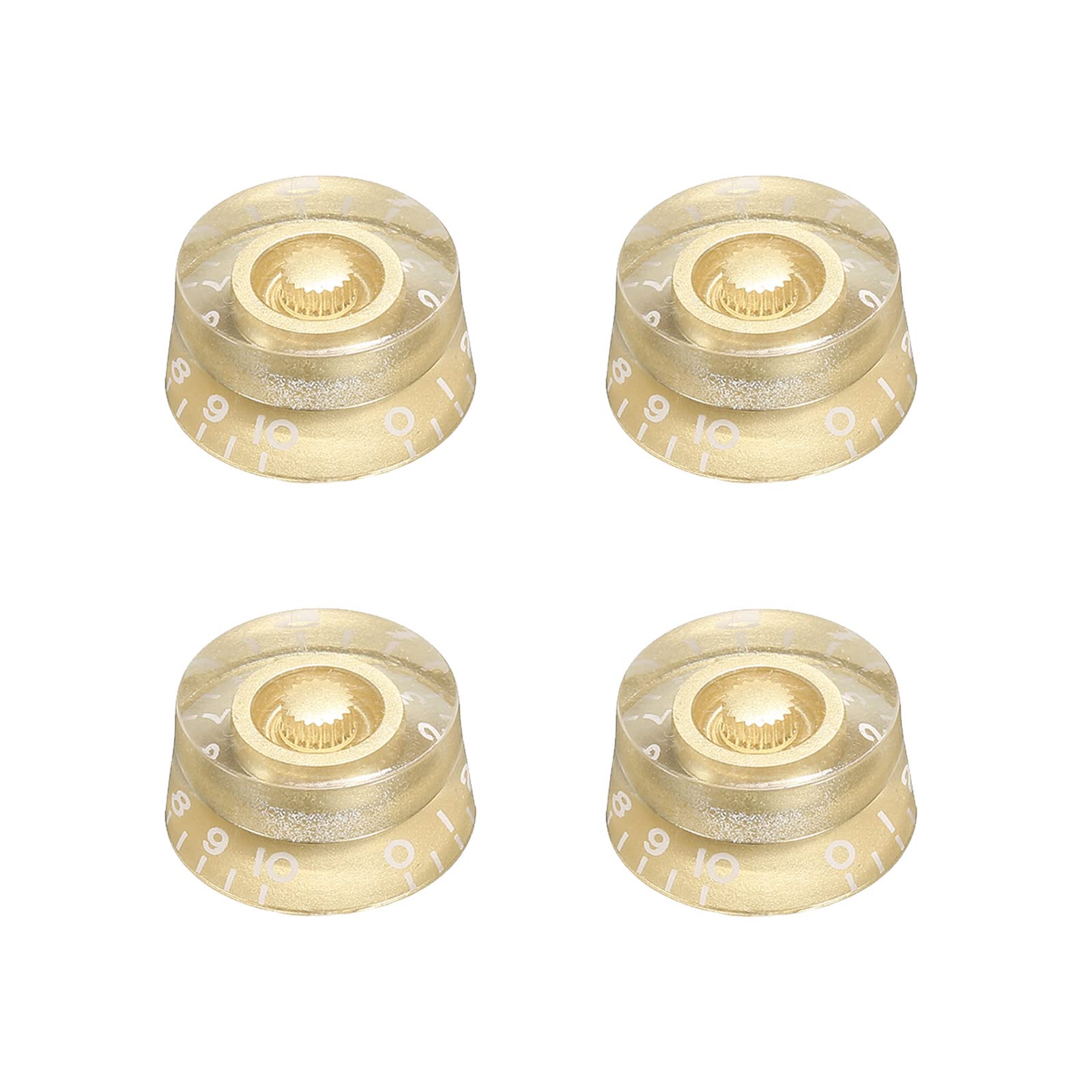 PATIKIL Electric Guitar Top Hat Knobs Speed Volume Tone Control Knobs 6mm/0.24" Gold for LP Style Electric Guitar Bass Musical Instrument Parts Replacement Pack of 4