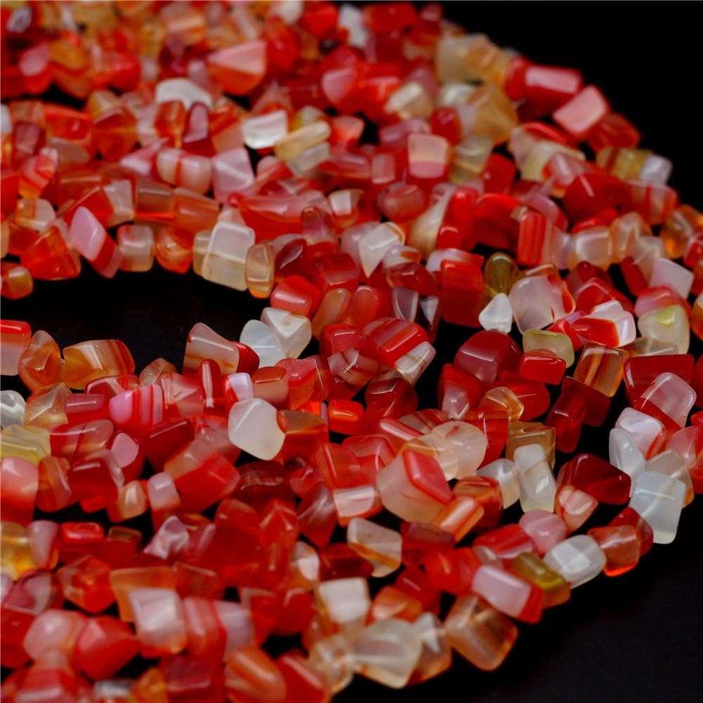 Oameusa 5-7mm Agate Chips Red Agate Chips Agate Beads Gemstone Beads Loose Beads Agate Beads for Jewelry Making 34" 1 Strand per Bag-Wholesale