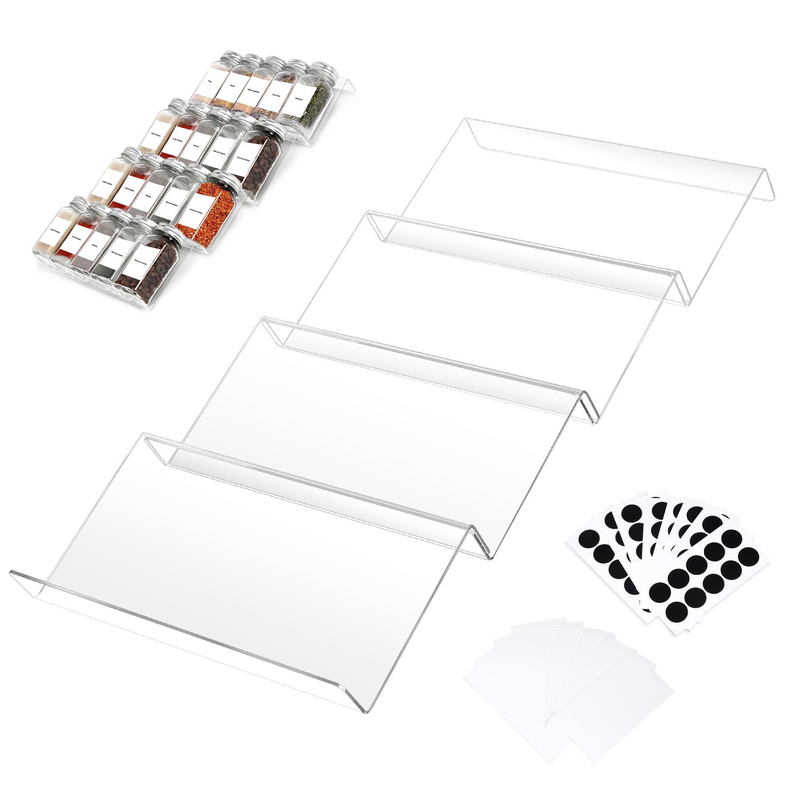 Photo 1 of **MISSING PARTS**
Vertexly Acrylic Seasonings Spice Rack,Acrylic Spice Drawer Organizer,4 Tier,for Drawer/Countertop,Organize and Display Your Spices,and Seasonings(Jars not included)