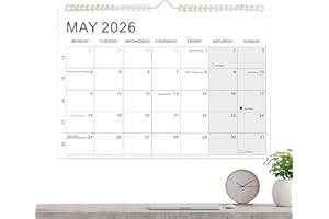 Calendar 2026-2027 | Large Ruled Blocks Personal Time Management Planner - 18 Months Wall Calendar from Jan. 2026 - Jun. 2027