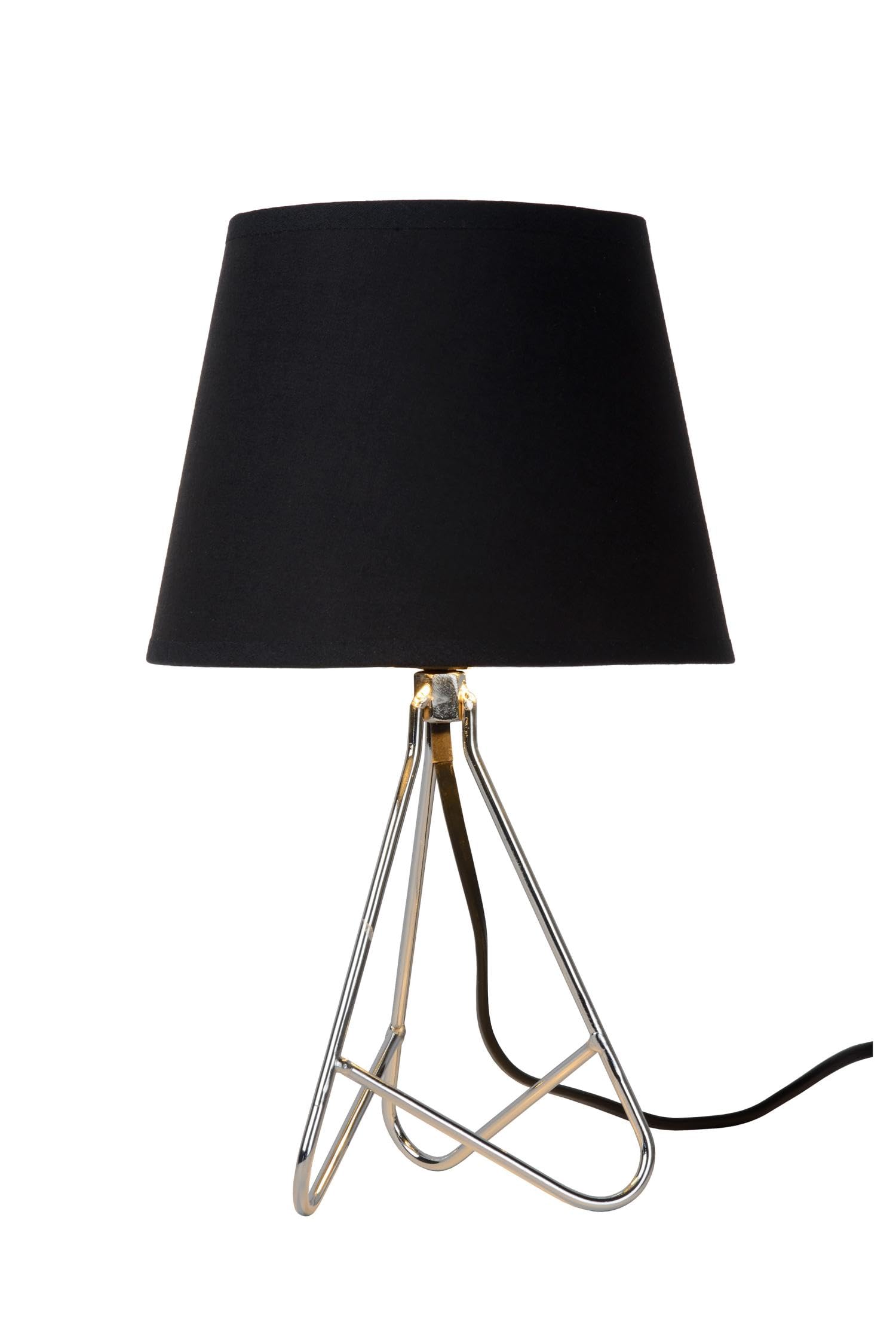 Lucide Table lamp, Metal, E14, 40 W, Chrome, Black