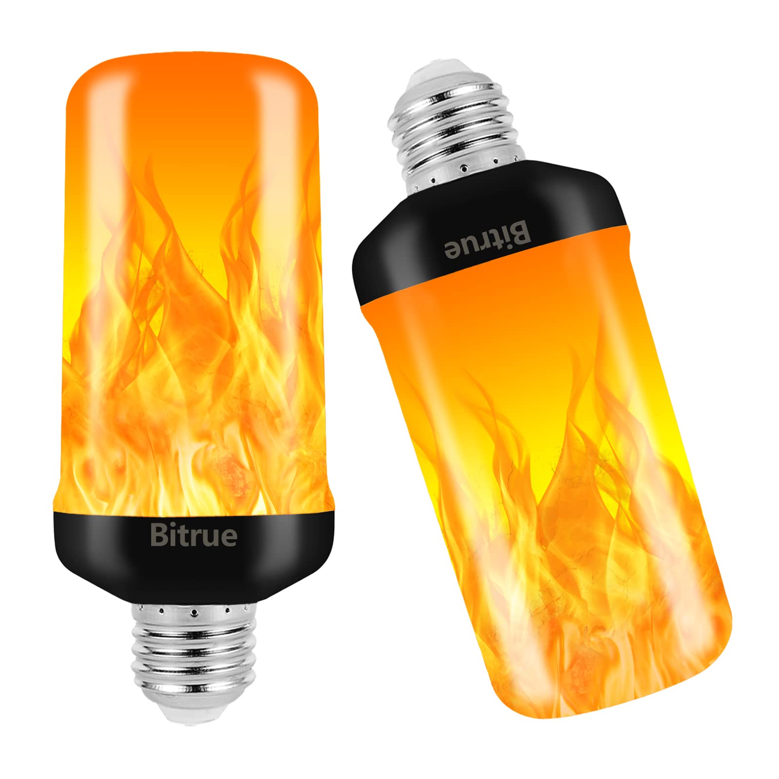 Photo 1 of Bitrue LED Flame Effect Light Bulb, 4 Modes Flame Light Bulbs, E26 Base Fire Light Bulb with Gravity Sensor,Flickering Light Bulbs Hallowee Home Party(2 Pack)