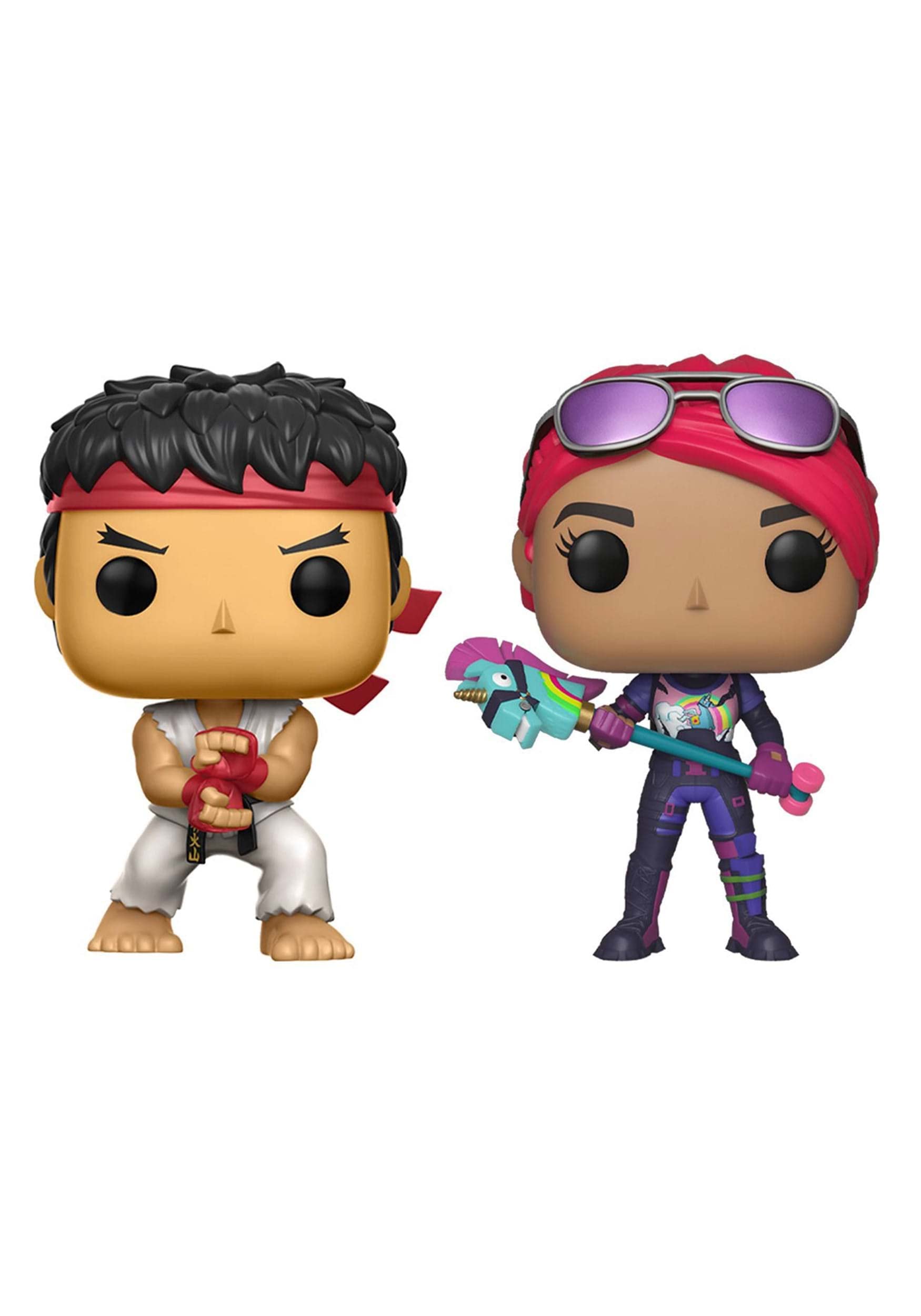 Funko POP! Games: Fortnite - 2 Pack Ryu & Brite Bomber - Street Fighter - Collectable Vinyl Figure - Gift Idea - Official Merchandise - Toys for Kids & Adults - Video Games Fans