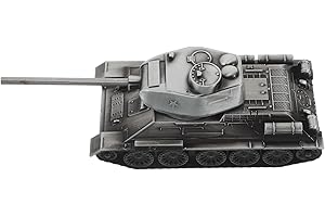 Lurrose Diecast Metal Tank Model 7-inch Silver Gray Panzer Miniature Army Vehicle Collectible for Home Decor