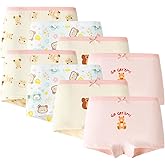 MIANZHI 8 Pack Girl's Cotton Underwear, Toddler Girl Tagless Panties Kids Breathable Comfort Panty Briefs Age 2T-10