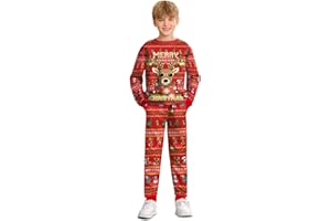 BesserBay Boys Funny Ugly Christmas 2 Piece Set with Graphic Sweatshirt and Pants 4-14 Years