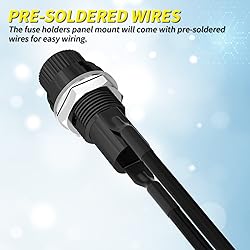 Joinfworld Panel Mount Fuse Holder 5x20mm 12V DC