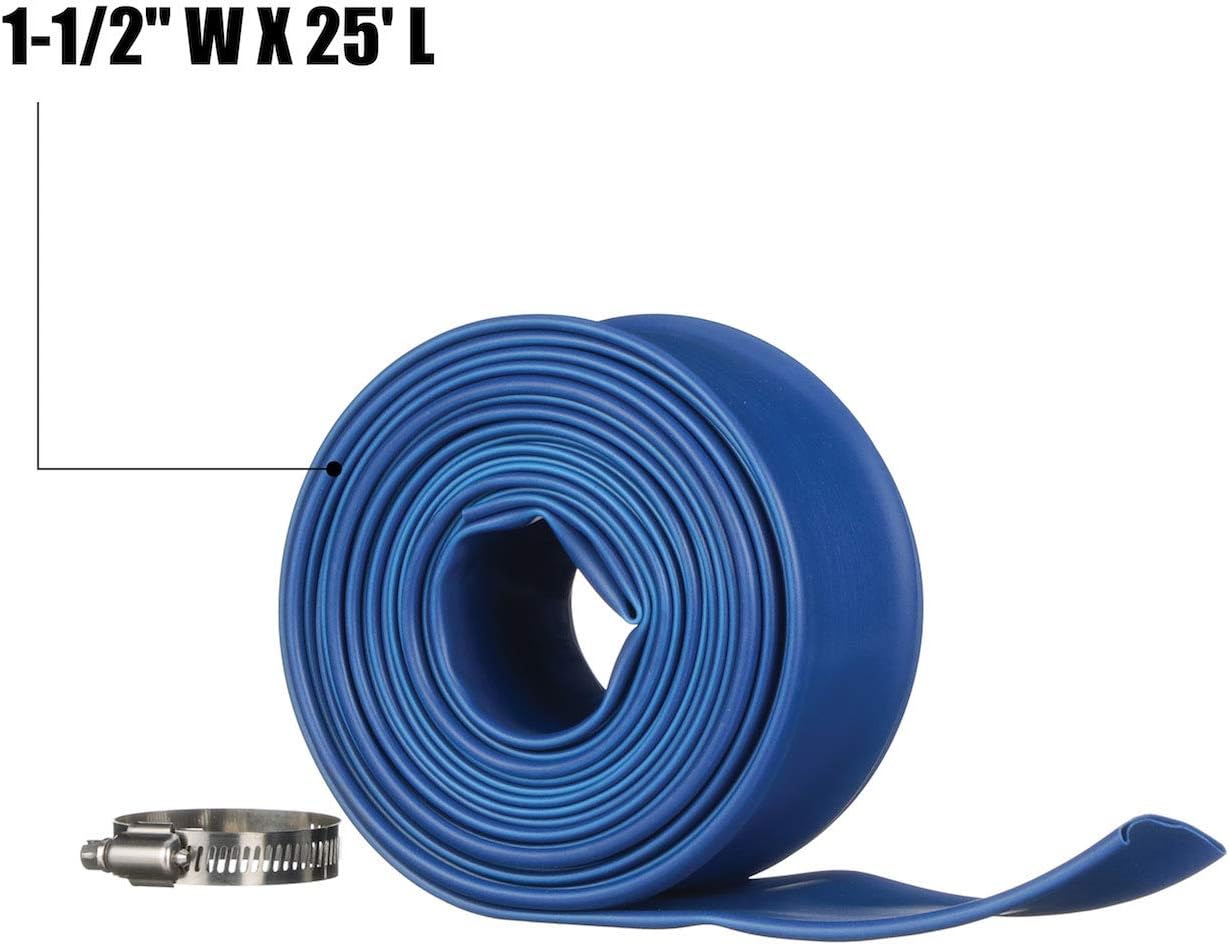 Blue Devil 25-Foot Backwash Hose for Pool with Hose Clamp, 1-1/2" W x 25' L : Garden Hoses : Garden & Outdoor