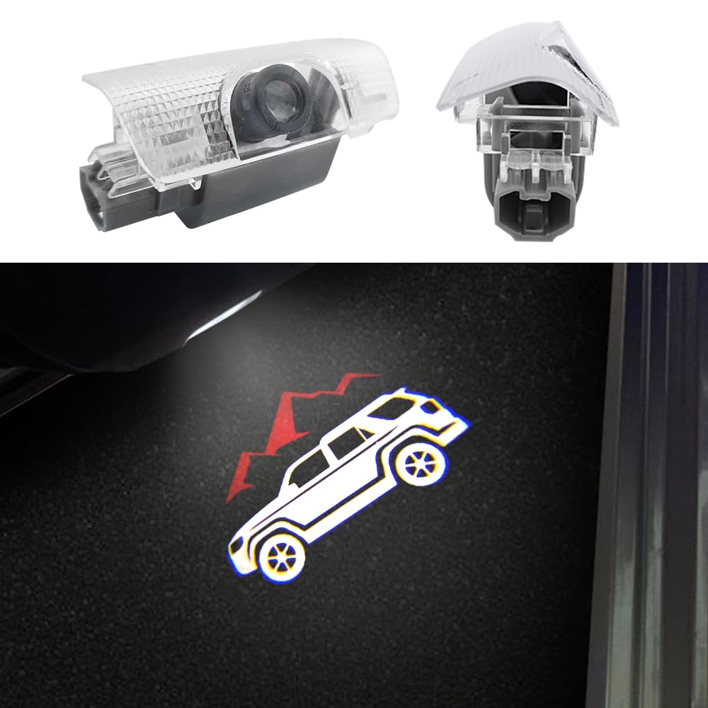Photo 1 of 2 PCS Car Door Logo Lights Compatible for 4Runner 2010-present Accessories Courtesy Projector Laser Puddle Light Ghost Shadow Lights (Red Mountain)