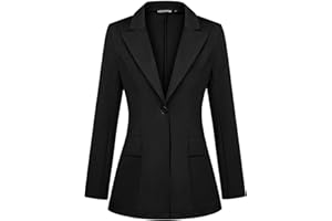 PITINAN Blazers for Women Business Casual Blazer Jackets Long Sleeve Open Front Work Office Blazer Stretchy Slim Womens Blazers