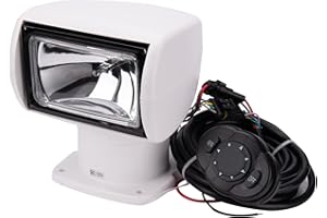Boat Spotlight,100W 360° Rotate Remote Control Spot Light,Marine Portable Halogen Search Light, 12V Boat Spotlight with Remot