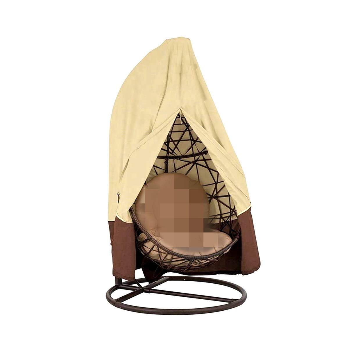 HONCENMAX Patio Hanging Chair Cover with Zipper - Outdoor Cocoon Egg Chair Cover - Waterproof/Windproof/Durable Furniture Protective Cover - for Single Swinging Chair 190x115cm