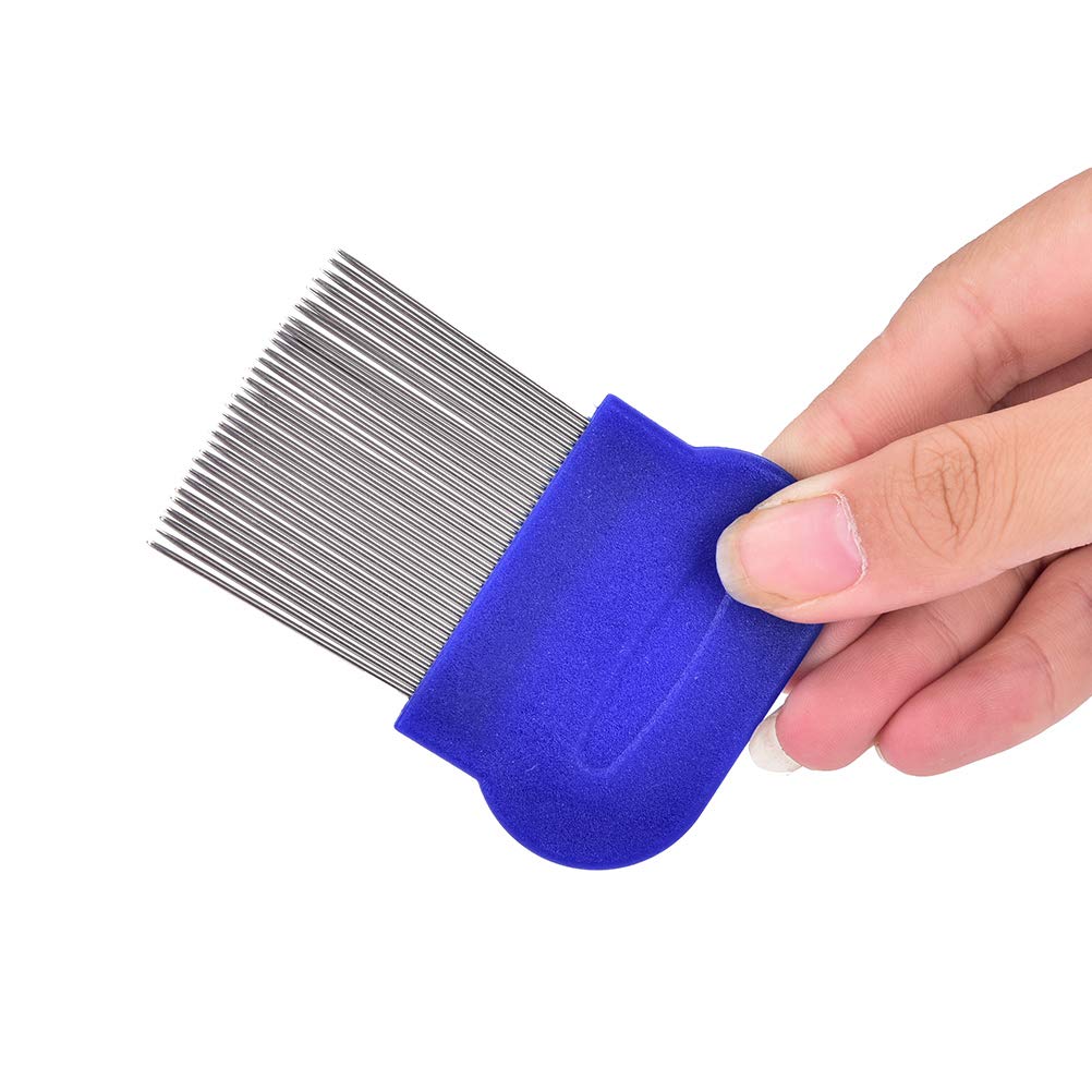 AlexVyan Multi Color Terminator Lice Comb No Nit Hair Rid Headlice Superdensity Stainless Steel Metal Teeth Remove Nits Brush Comb