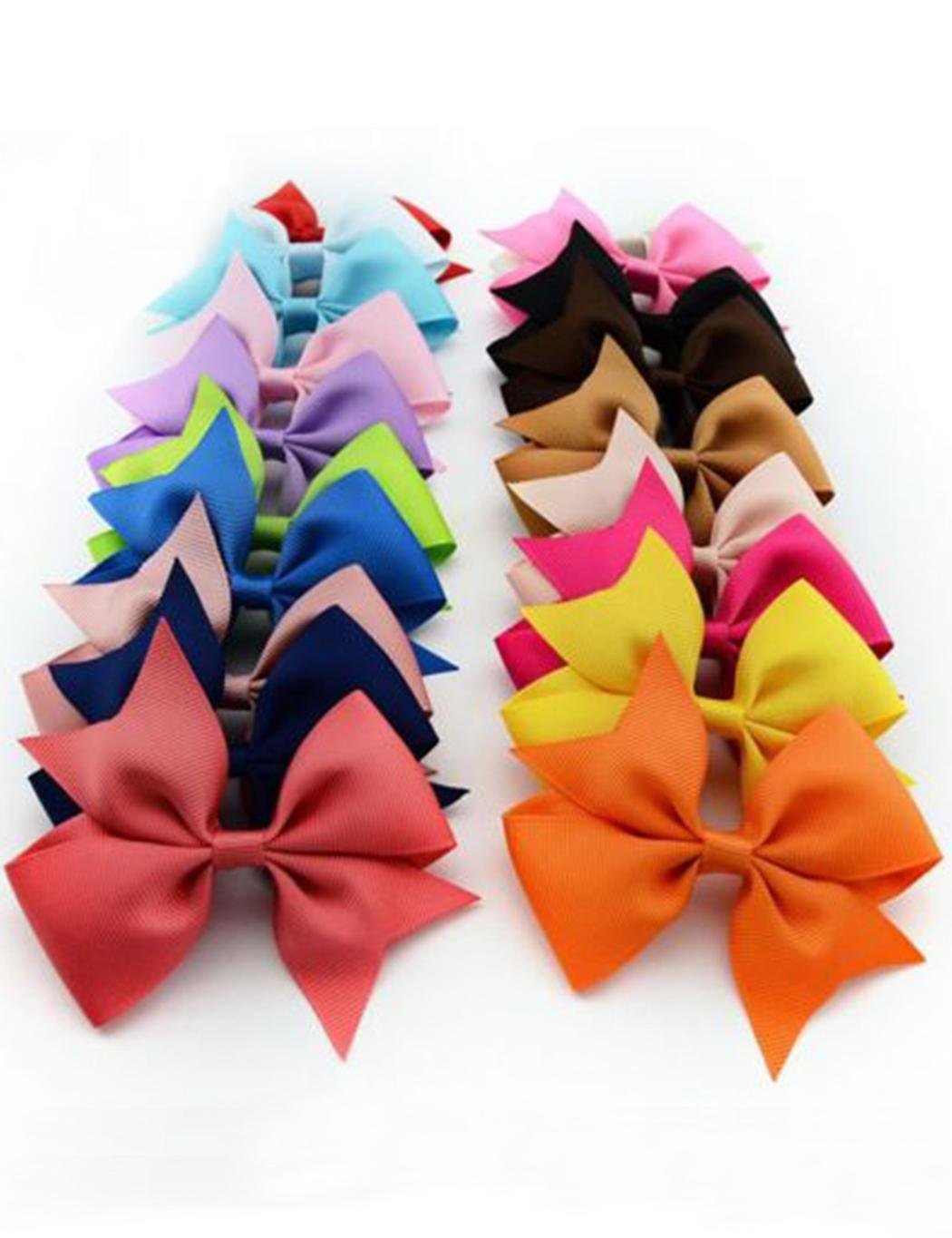 Weform 10pcs Girls Ribbon Bow Hair Clip Kids Alligator Clips for Toddlers